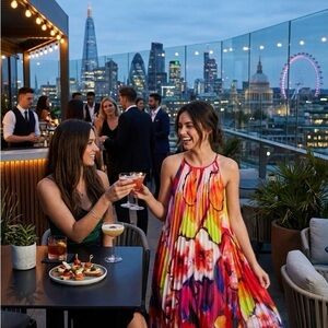 INC International Concepts Red and Orange Dress